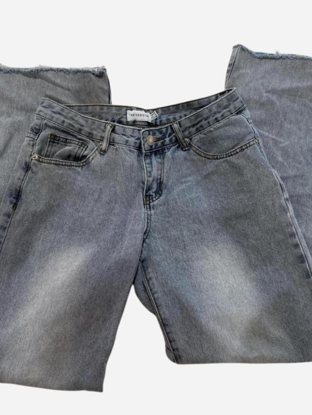 High-Rise Wide Leg Jeans in Washed Gray